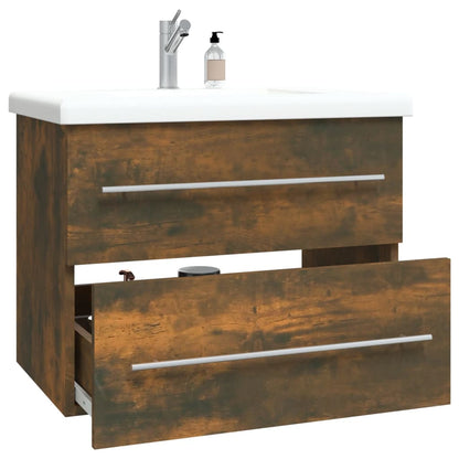 vidaXL Sink Cabinet Smoked Oak 60x38,5x48 cm Engineered Wood