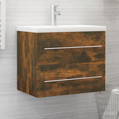 vidaXL Sink Cabinet Smoked Oak 60x38,5x48 cm Engineered Wood