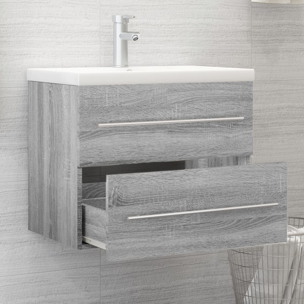 vidaXL Sink Cabinet Grey Sonoma 60x38,5x48 cm Engineered Wood