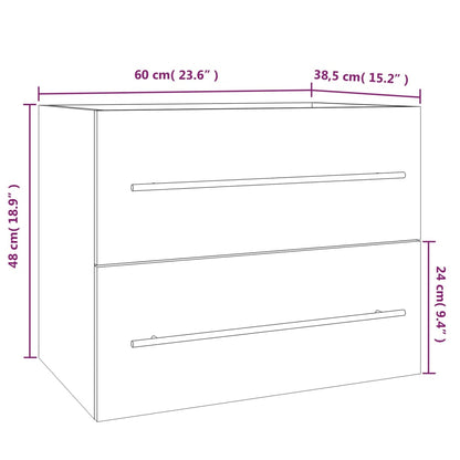 vidaXL Sink Cabinet Grey Sonoma 60x38,5x48 cm Engineered Wood