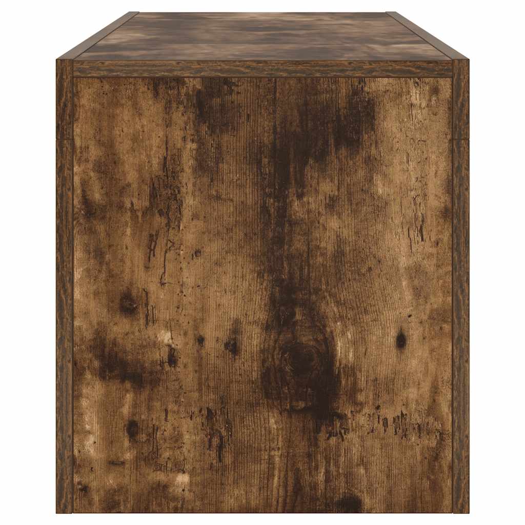 vidaXL TV Cabinet with LED Lights Smoked Oak 120x35x40 cm