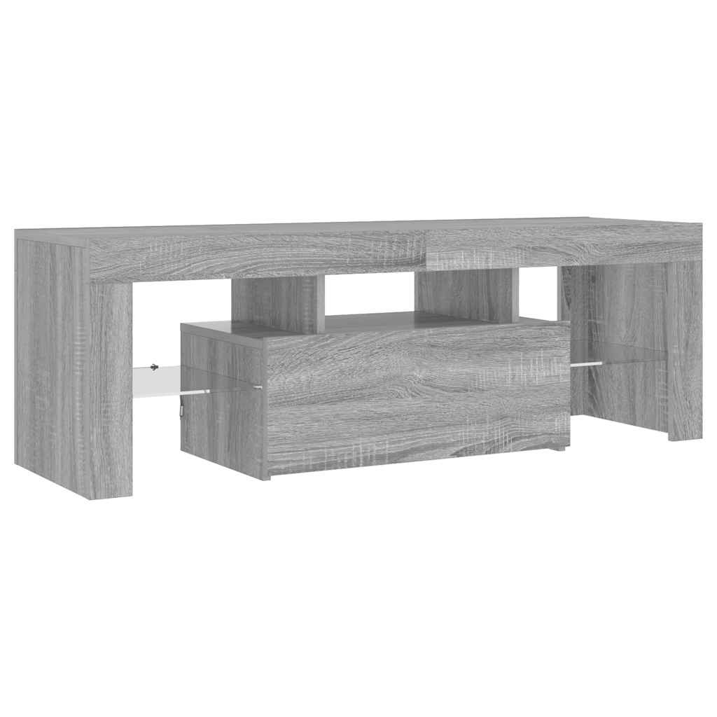 vidaXL TV Cabinet with LED Lights Grey Sonoma 120x35x40 cm