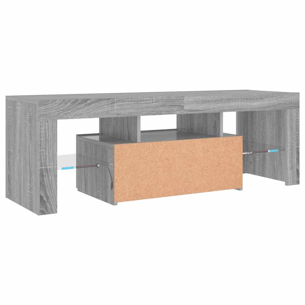 vidaXL TV Cabinet with LED Lights Grey Sonoma 120x35x40 cm