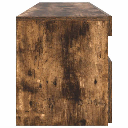 vidaXL TV Cabinet with LED Lights Smoked Oak 90x35x40 cm