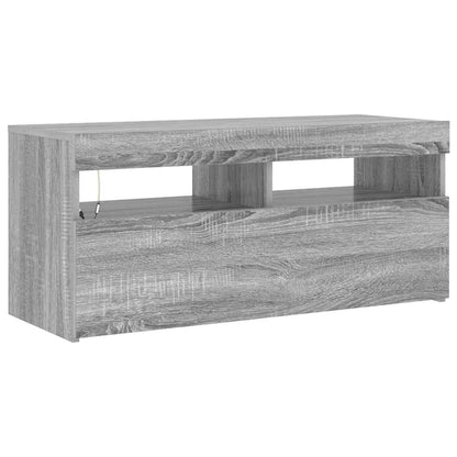 vidaXL TV Cabinet with LED Lights Grey Sonoma 90x35x40 cm