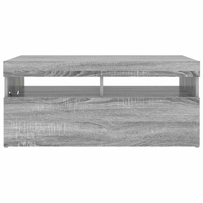 vidaXL TV Cabinet with LED Lights Grey Sonoma 90x35x40 cm