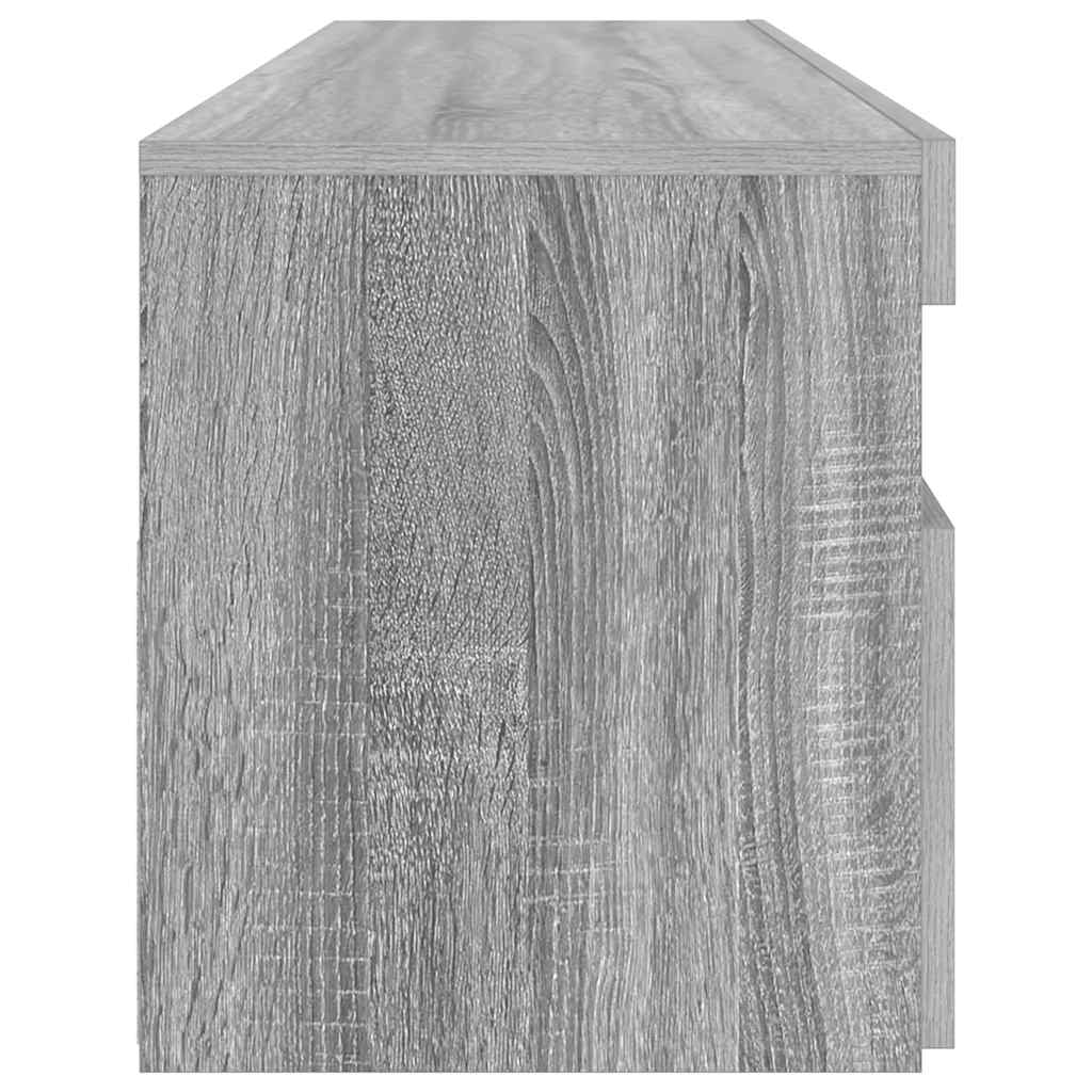 vidaXL TV Cabinet with LED Lights Grey Sonoma 90x35x40 cm