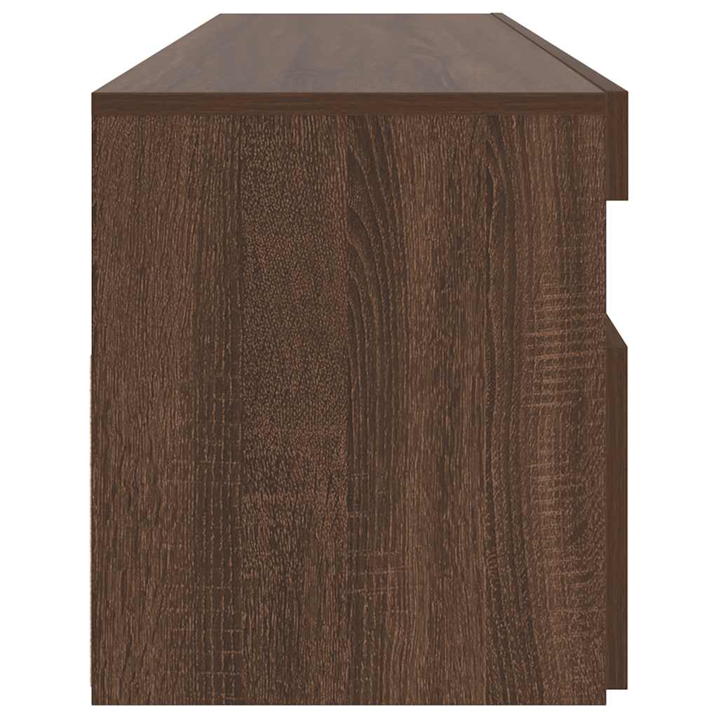 vidaXL TV Cabinet with LED Lights Brown Oak 90x35x40 cm