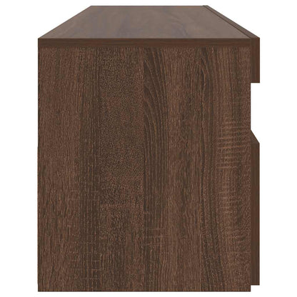 vidaXL TV Cabinet with LED Lights Brown Oak 90x35x40 cm