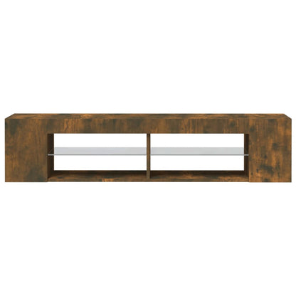 vidaXL TV Cabinet with LED Lights Smoked Oak 135x39x30 cm
