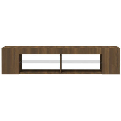 vidaXL TV Cabinet with LED Lights Brown Oak 135x39x30 cm