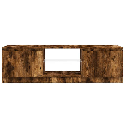 vidaXL TV Cabinet with LED Lights Smoked Oak 120x30x36 cm