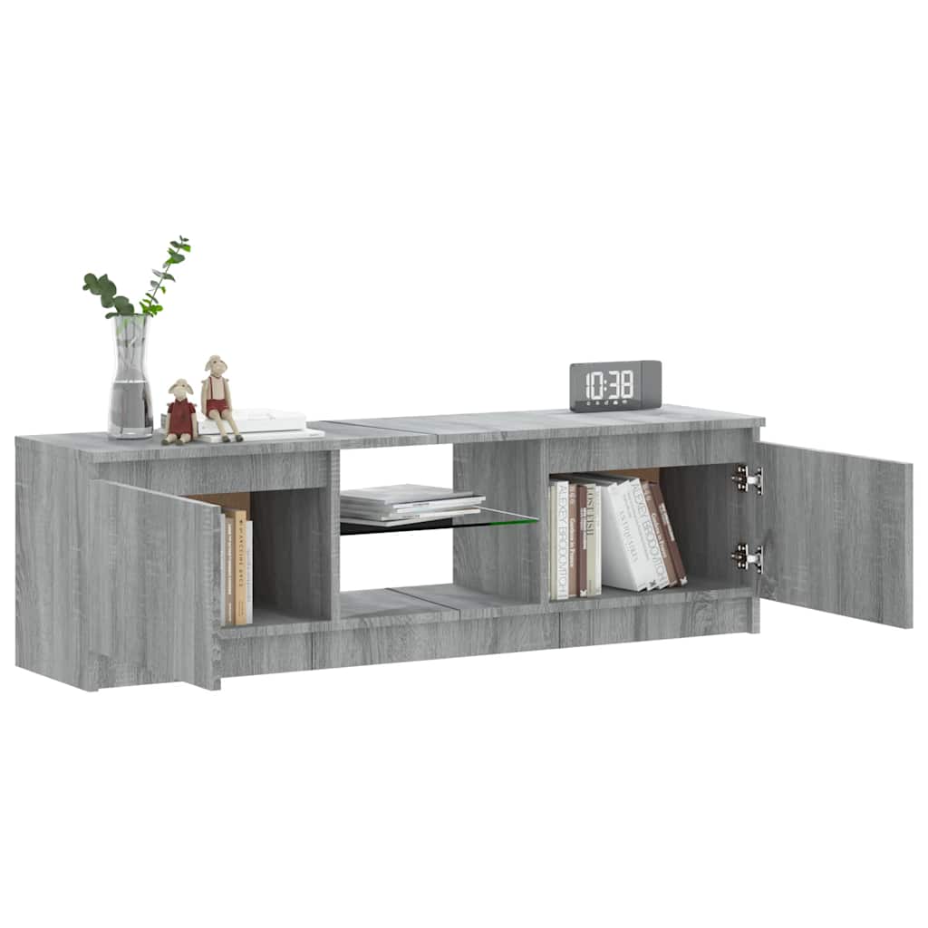 vidaXL TV Cabinet with LED Lights Grey Sonoma 120x30x36 cm