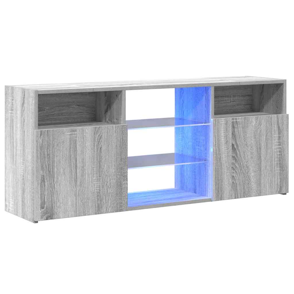 vidaXL TV Cabinet with LED Lights Grey Sonoma 120x30x50 cm