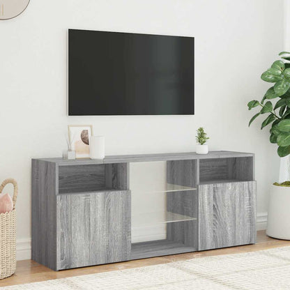 vidaXL TV Cabinet with LED Lights Grey Sonoma 120x30x50 cm