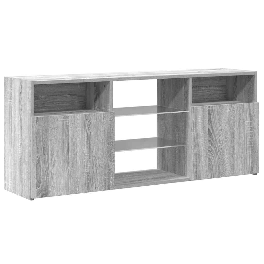 vidaXL TV Cabinet with LED Lights Grey Sonoma 120x30x50 cm