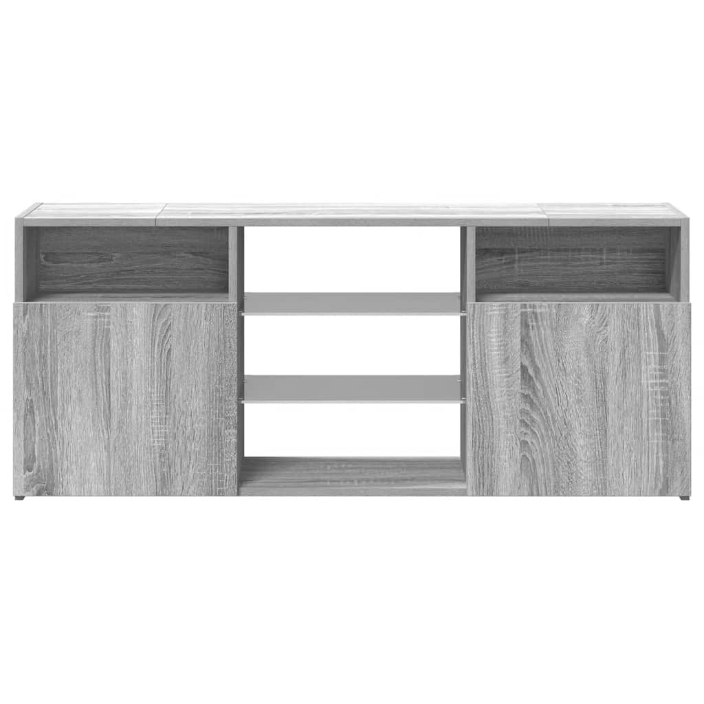 vidaXL TV Cabinet with LED Lights Grey Sonoma 120x30x50 cm