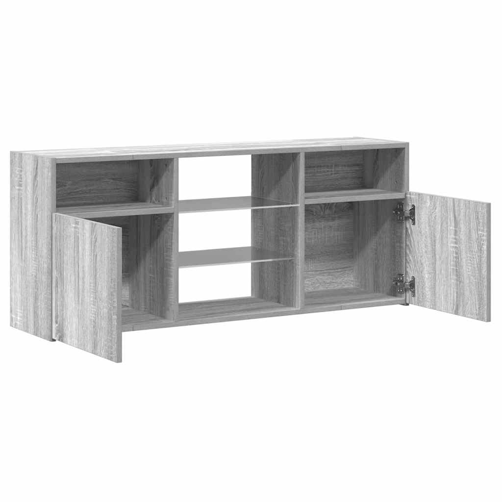 vidaXL TV Cabinet with LED Lights Grey Sonoma 120x30x50 cm