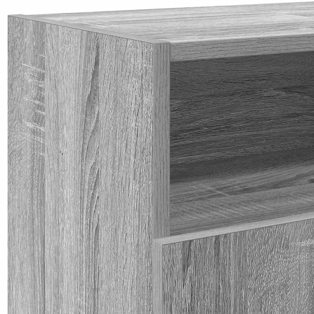 vidaXL TV Cabinet with LED Lights Grey Sonoma 120x30x50 cm