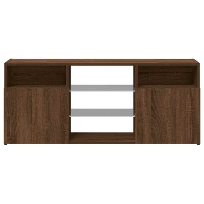 vidaXL TV Cabinet with LED Lights Brown Oak 120x30x50 cm