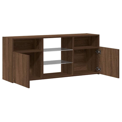 vidaXL TV Cabinet with LED Lights Brown Oak 120x30x50 cm