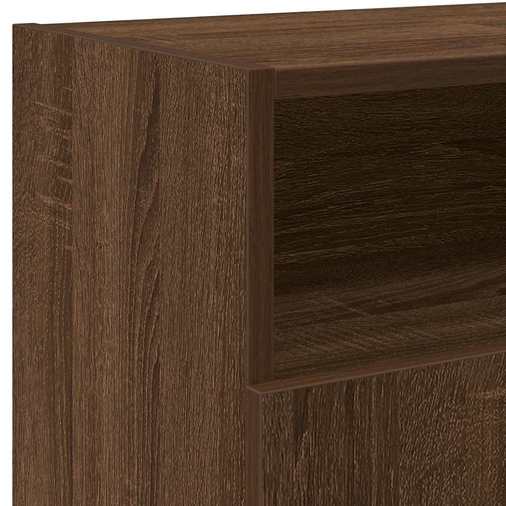 vidaXL TV Cabinet with LED Lights Brown Oak 120x30x50 cm