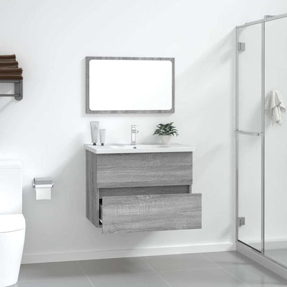 vidaXL 2 Piece Bathroom Furniture Set Grey Sonoma Engineered Wood
