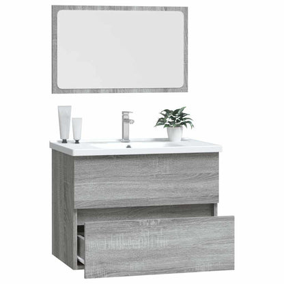 vidaXL 2 Piece Bathroom Furniture Set Grey Sonoma Engineered Wood