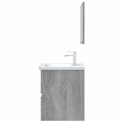 vidaXL 2 Piece Bathroom Furniture Set Grey Sonoma Engineered Wood