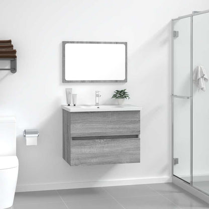 vidaXL 2 Piece Bathroom Furniture Set Grey Sonoma Engineered Wood