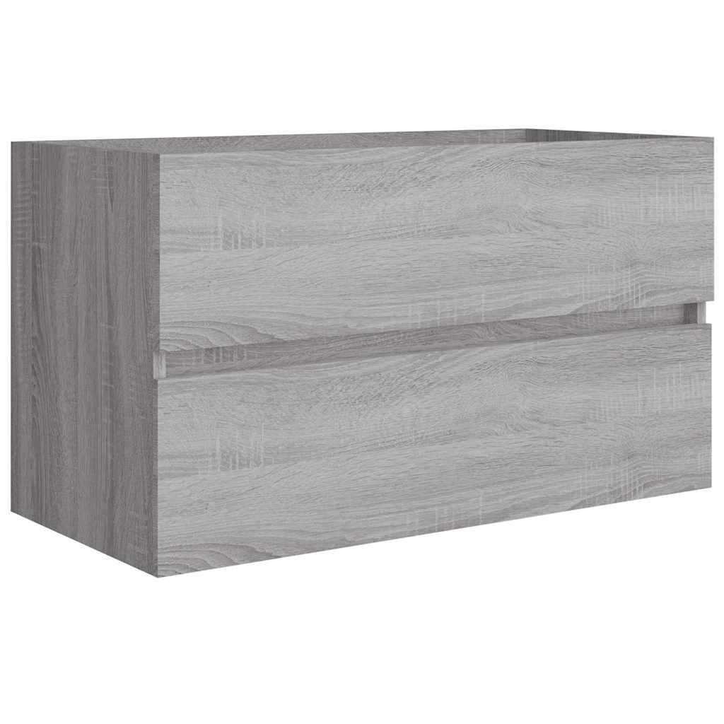 vidaXL 2 Piece Bathroom Furniture Set Grey Sonoma Engineered Wood
