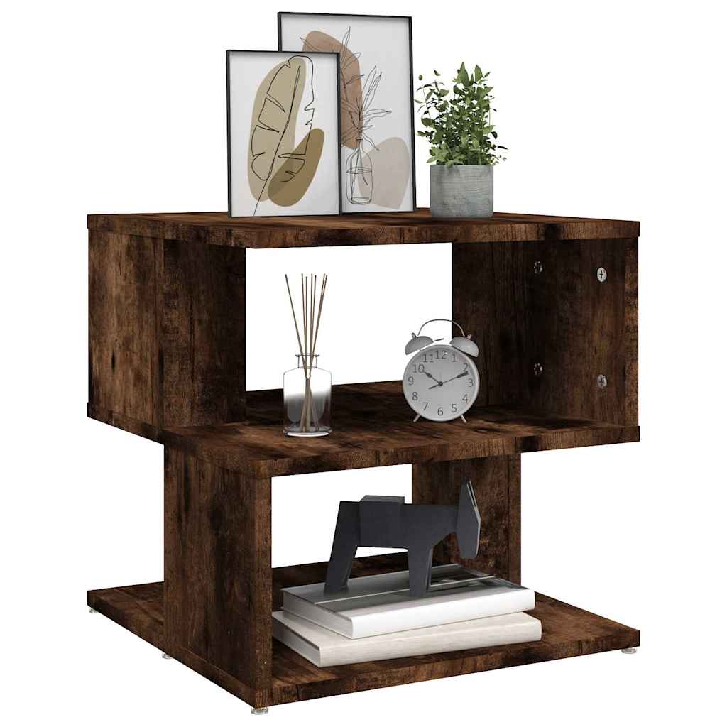 vidaXL Side Table Smoked Oak 40x40x40 cm Engineered Wood