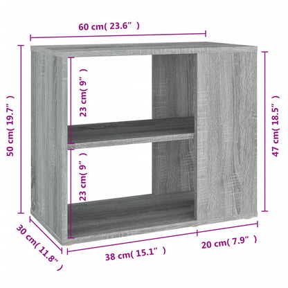 vidaXL Side Cabinet Grey Sonoma 60x30x50 cm Engineered Wood