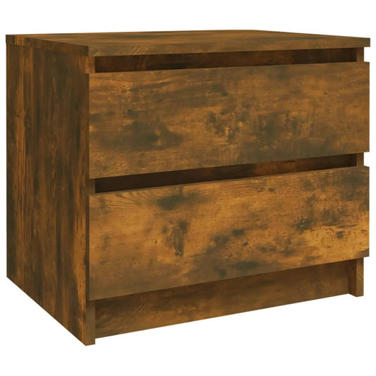 vidaXL Bed Cabinet Smoked Oak 50x39x43,5 cm Engineered Wood