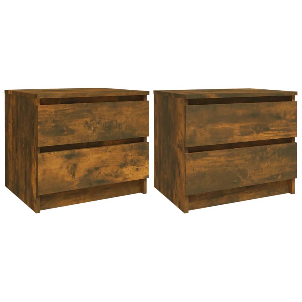 vidaXL Bed Cabinets 2 pcs Smoked Oak 50x39x43,5 cm Engineered Wood