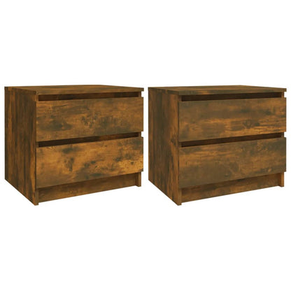 vidaXL Bed Cabinets 2 pcs Smoked Oak 50x39x43,5 cm Engineered Wood