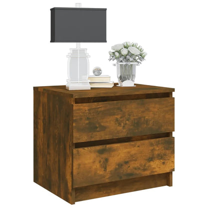 vidaXL Bed Cabinets 2 pcs Smoked Oak 50x39x43,5 cm Engineered Wood