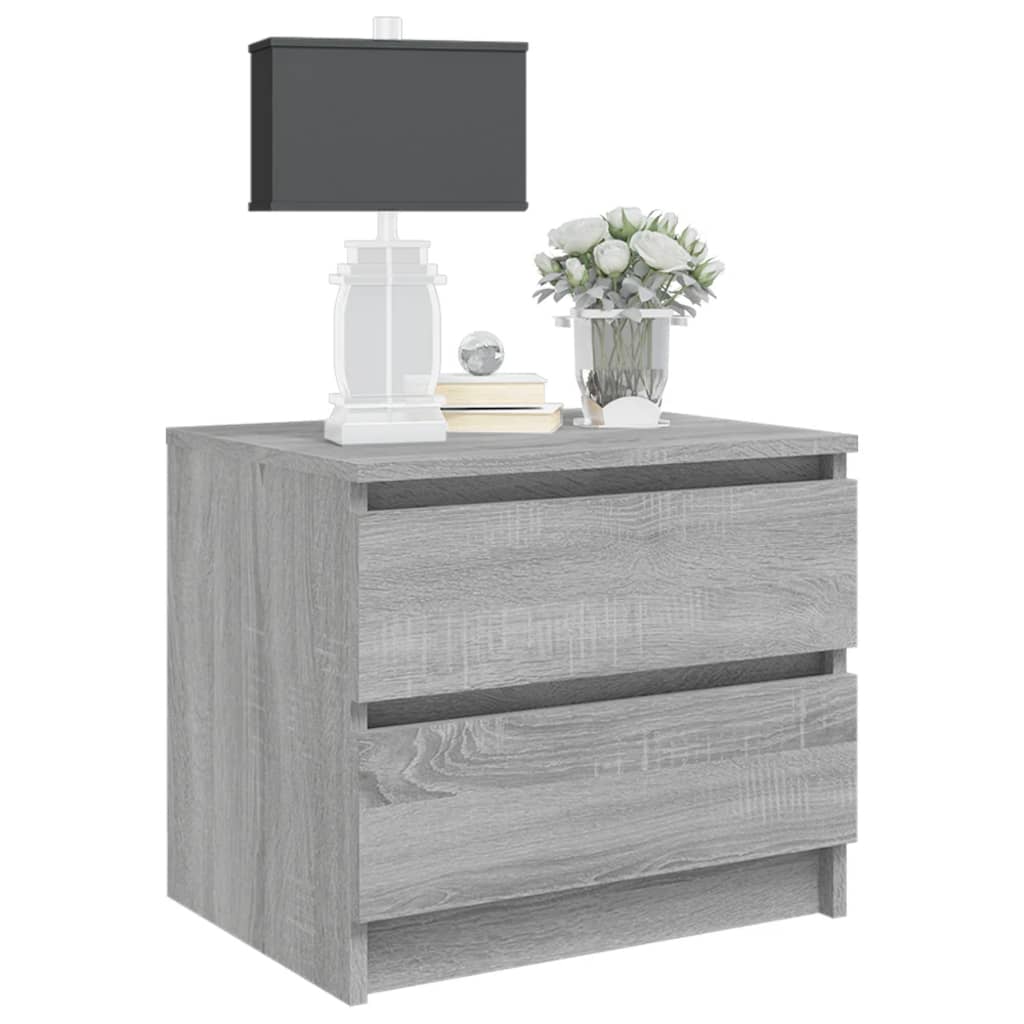 vidaXL Bed Cabinet Grey Sonoma 50x39x43,5 cm Engineered Wood
