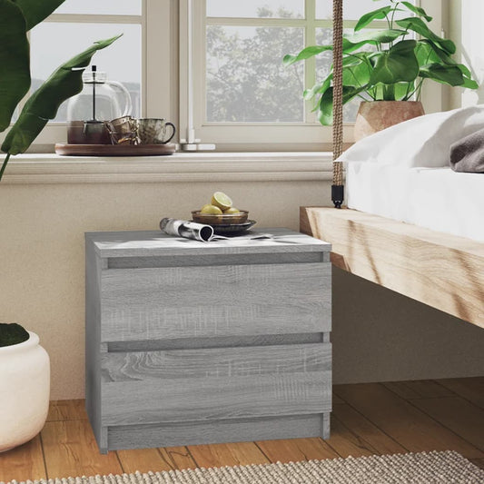 vidaXL Bed Cabinet Grey Sonoma 50x39x43,5 cm Engineered Wood