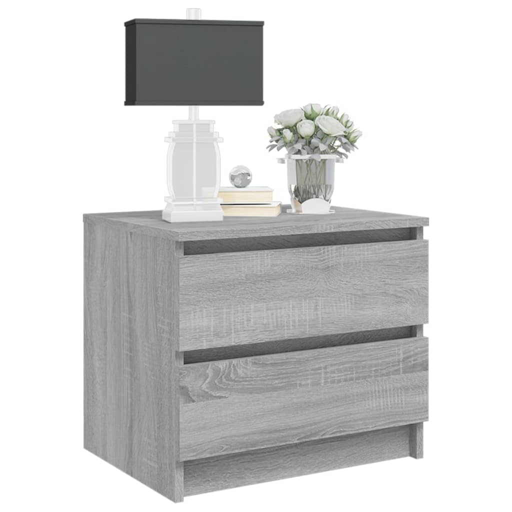 vidaXL Bed Cabinets 2 pcs Grey Sonoma 50x39x43.5 cm Engineered Wood