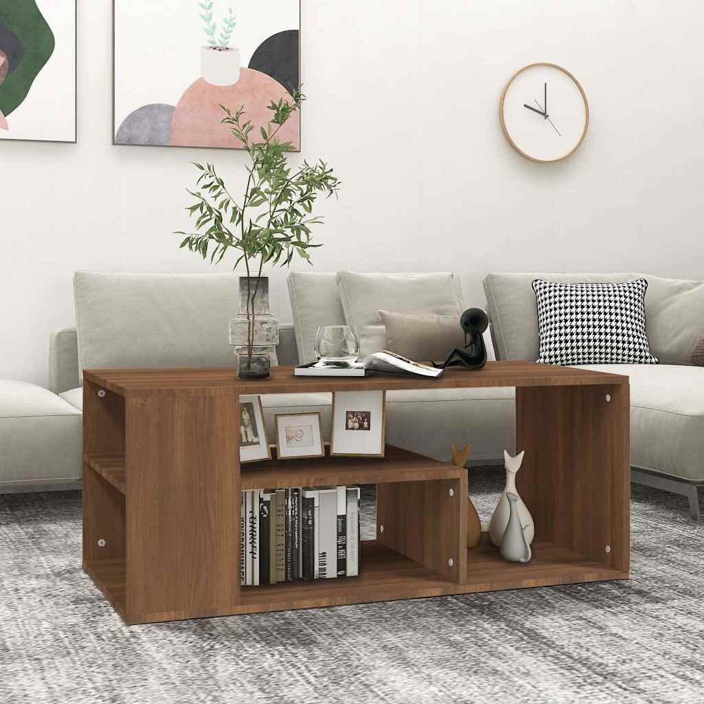 vidaXL Coffee Table Brown Oak 100x50x40 cm Engineered Wood