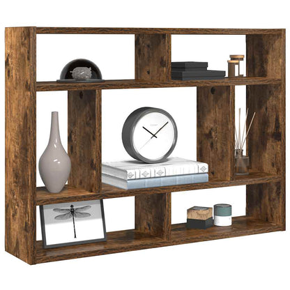 vidaXL Wall Shelf Smoked Oak 75x16x55 cm Engineered Wood