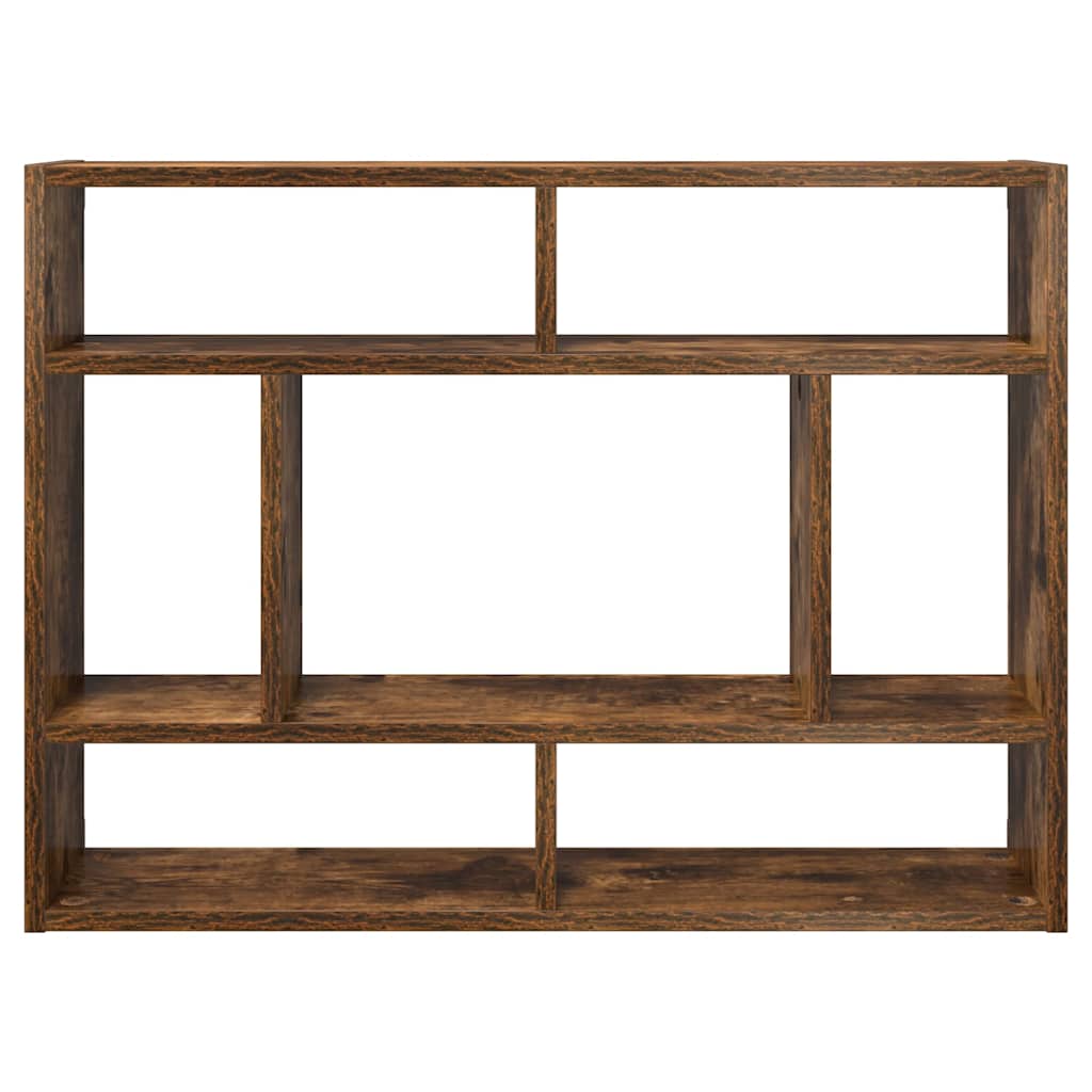 vidaXL Wall Shelf Smoked Oak 75x16x55 cm Engineered Wood