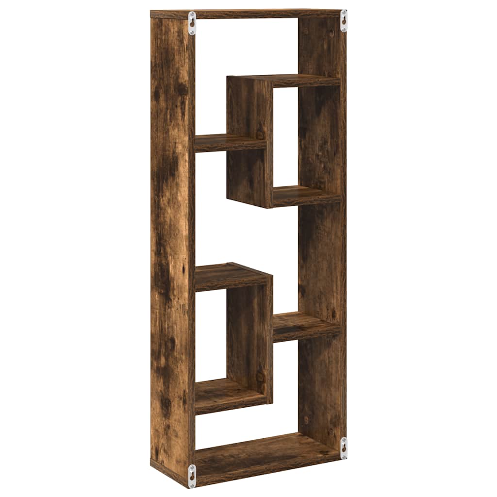 vidaXL Wall Shelf Smoked Oak 36x16x90 cm Engineered Wood