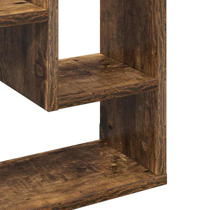 vidaXL Wall Shelf Smoked Oak 36x16x90 cm Engineered Wood
