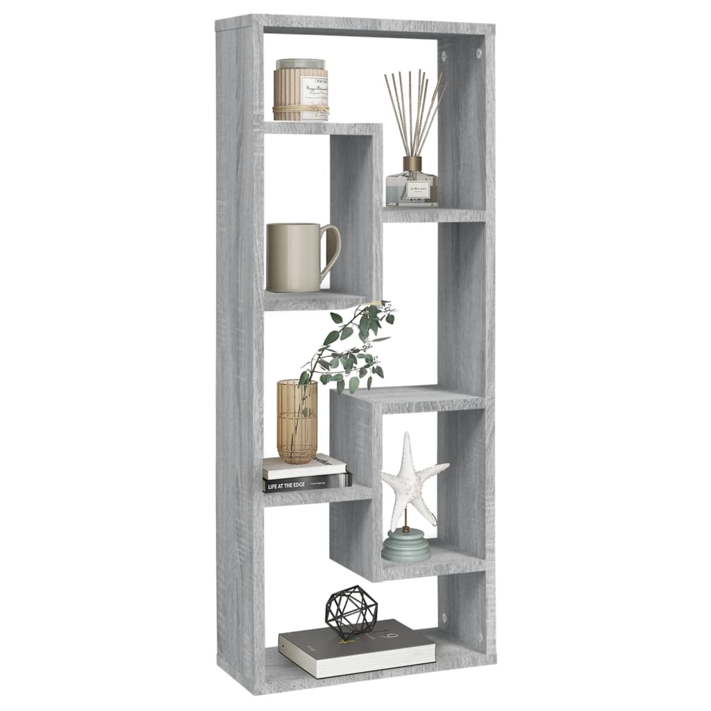 vidaXL Wall Shelf Grey Sonoma 36x16x90 cm Engineered Wood