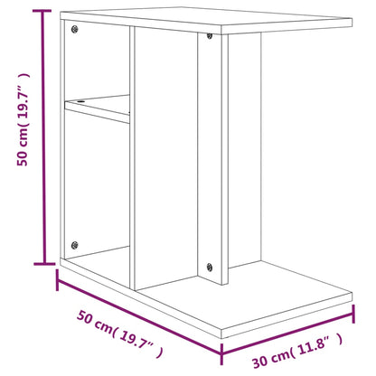 vidaXL Side Table Brown Oak 50x30x50 cm Engineered Wood