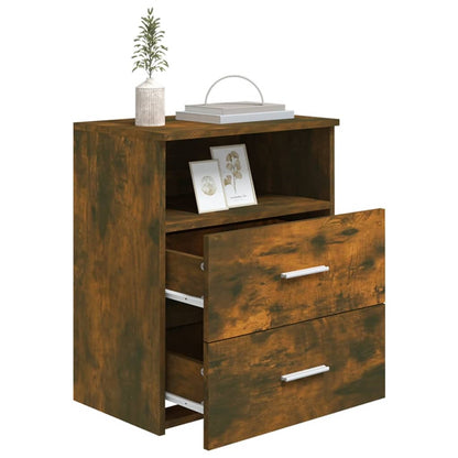 815858 vidaXL Bed Cabinet Smoked Oak 50x32x60 cm