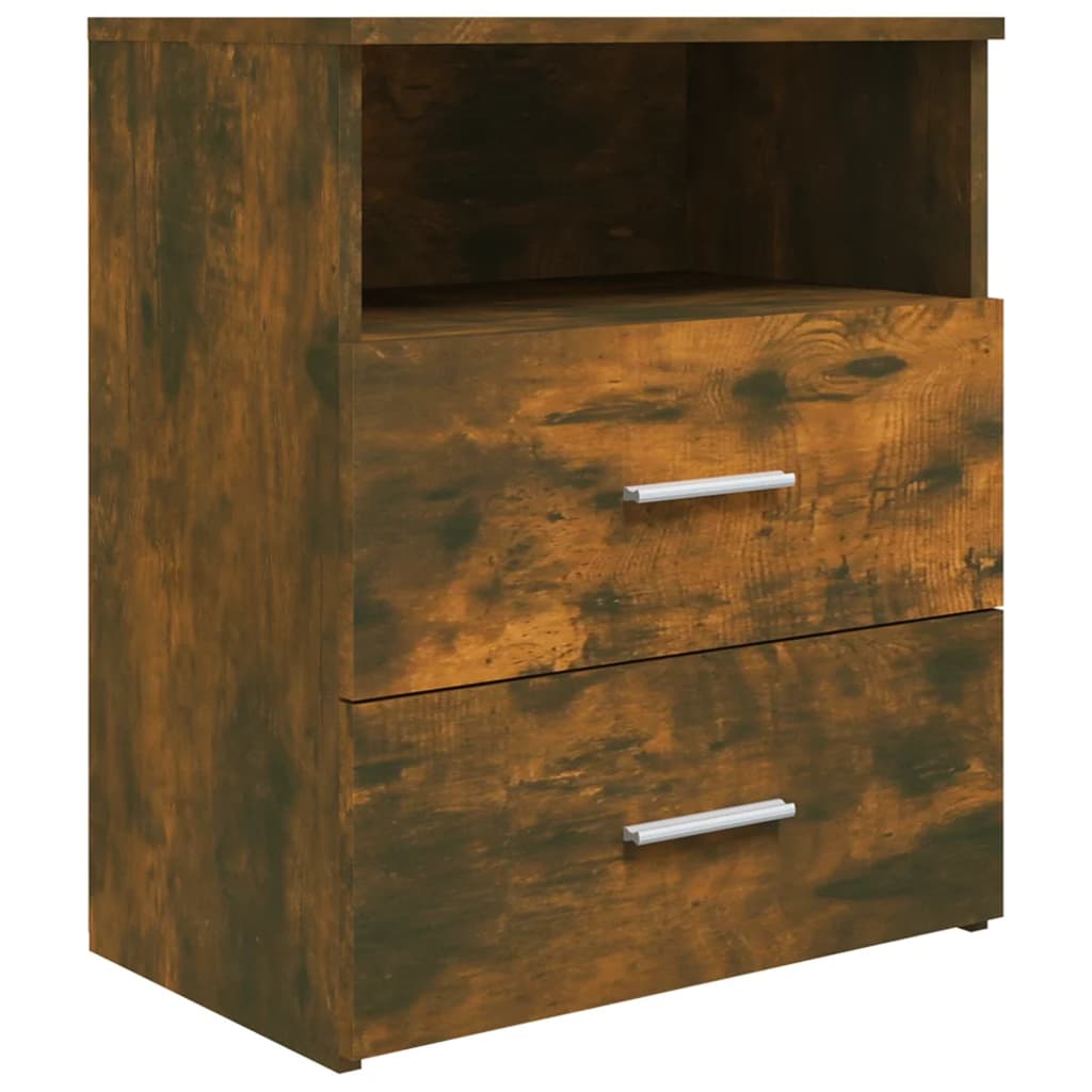 vidaXL Bed Cabinets 2 pcs Smoked Oak 50x32x60 cm