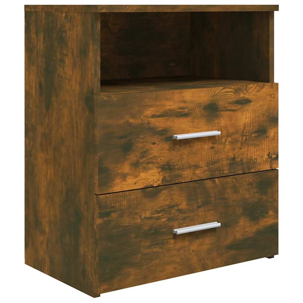 vidaXL Bed Cabinets 2 pcs Smoked Oak 50x32x60 cm